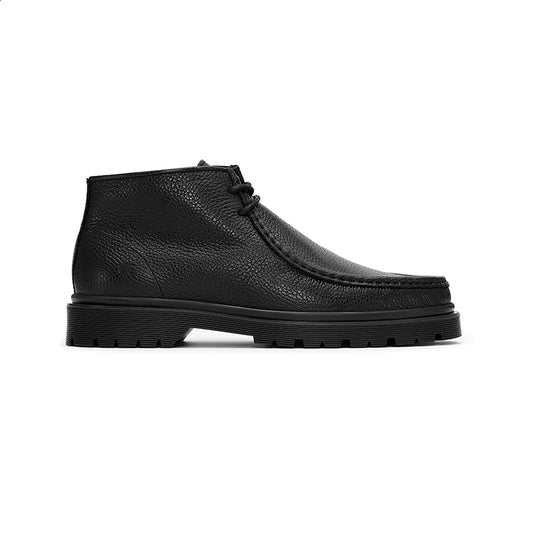Playboy Footwear Cowen Moc Boot Black tumbled leather
