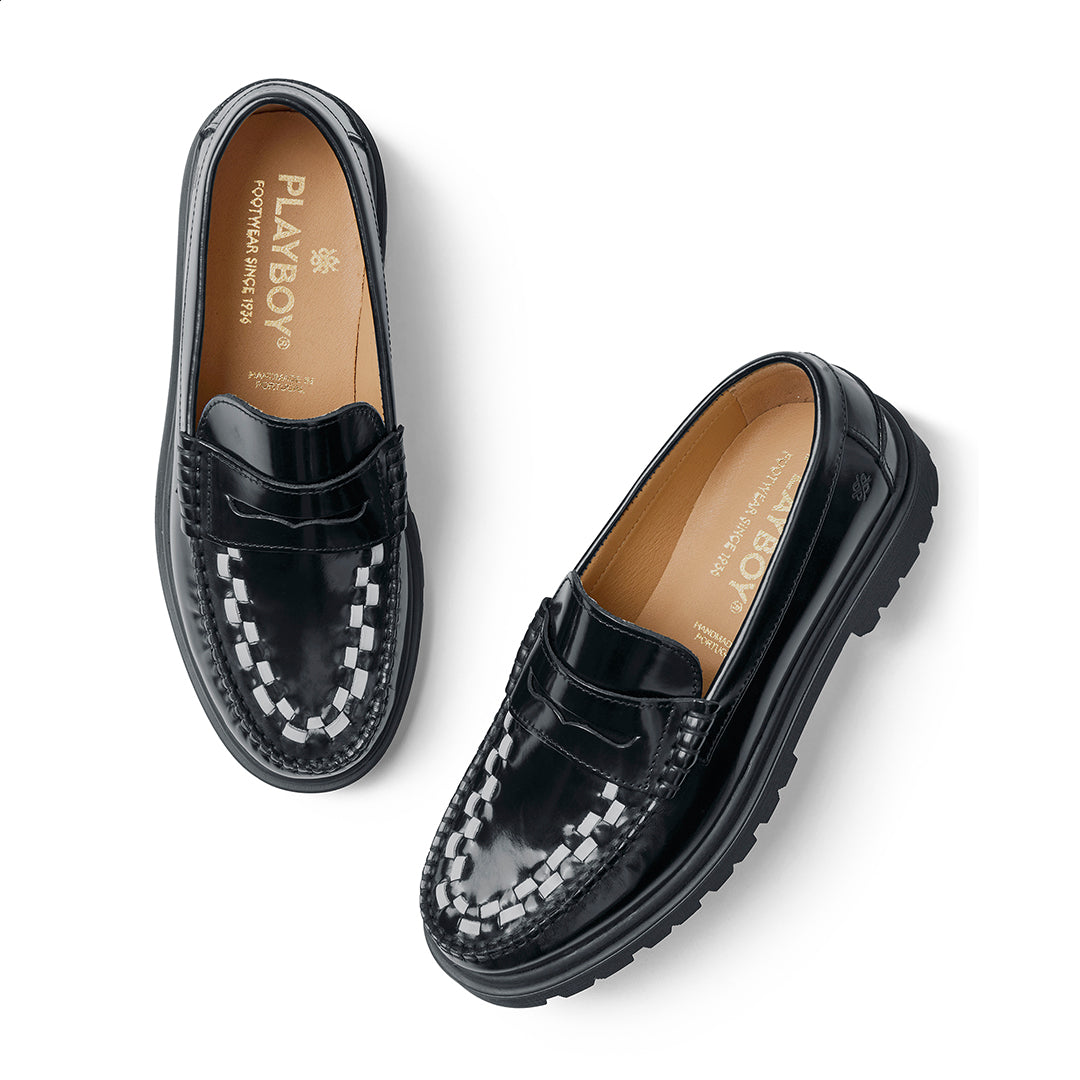 Playboy Footwear Duncan Loafers Black/White polido