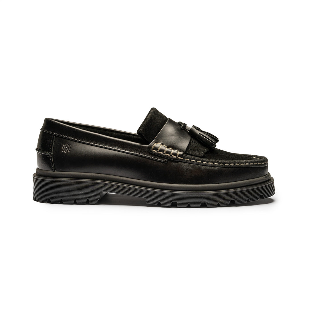 Playboy Footwear Fresno Loafers Black leather suede combi