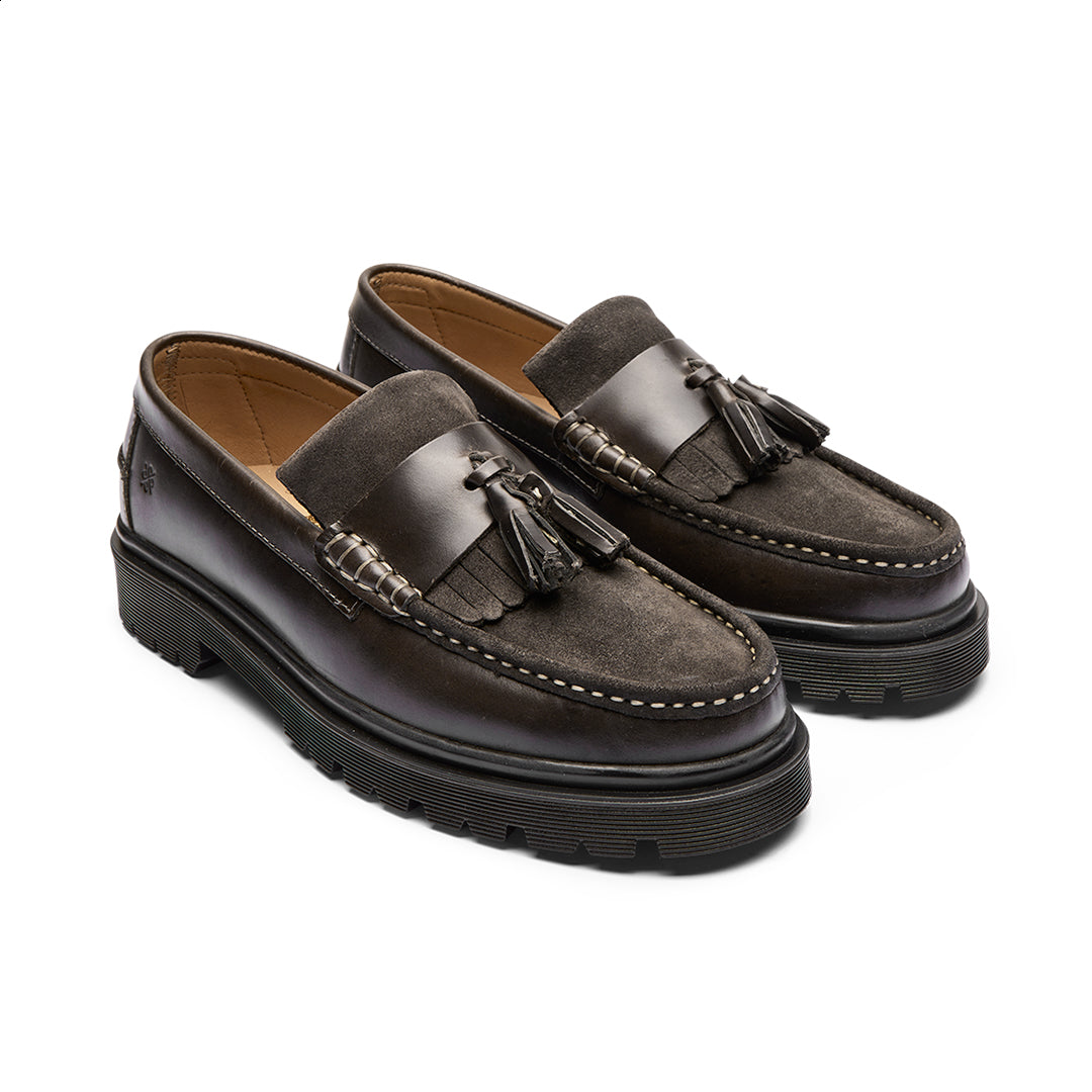 Playboy Footwear Fresno 2.0 Loafers DK.Grey leather suede combi