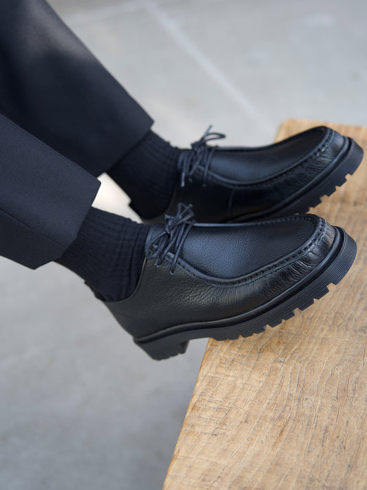 Playboy Footwear Style Alain Lace up shoes Black tumbled leather