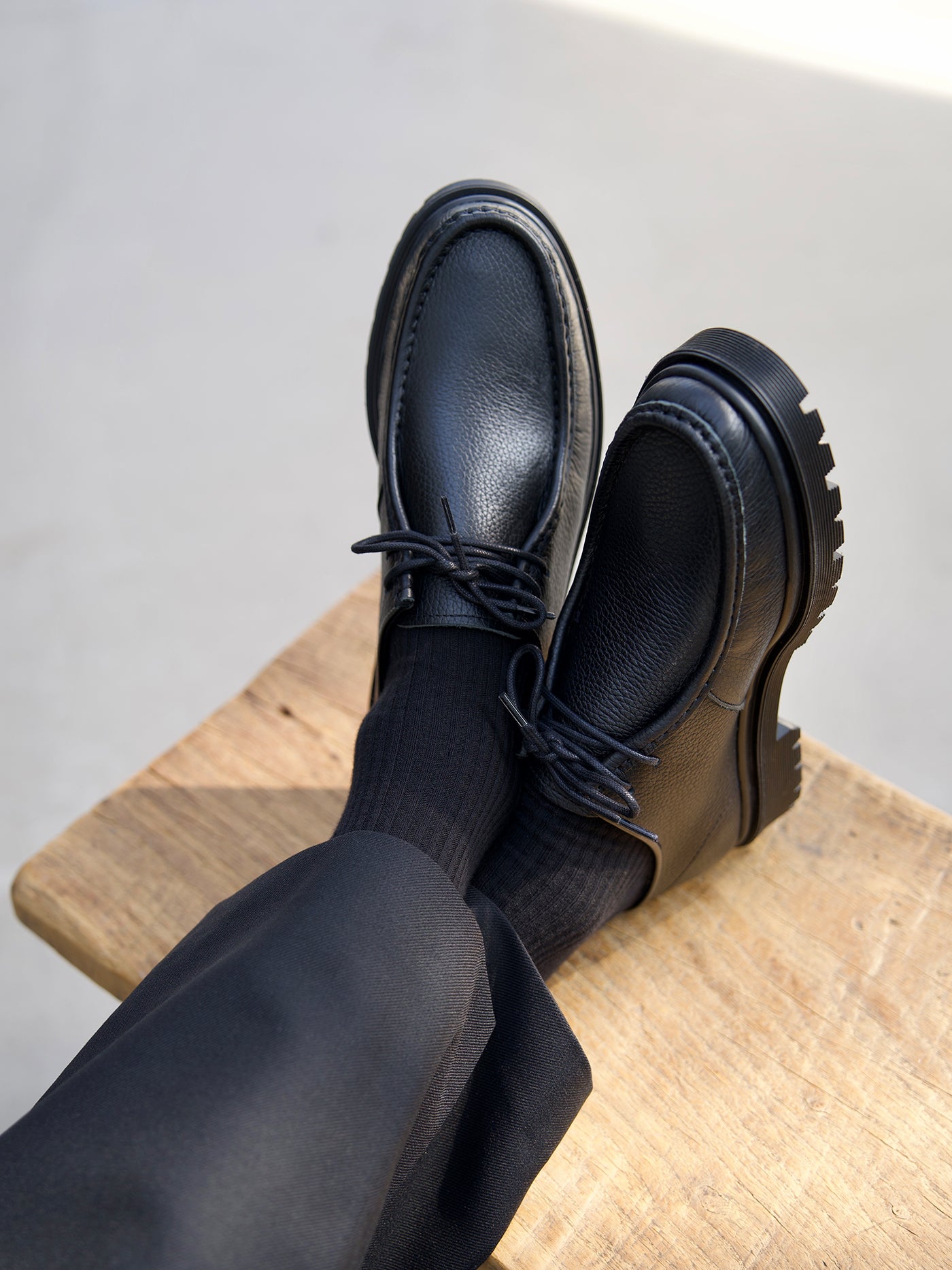 Playboy Footwear Style Alain Lace up shoes Black tumbled leather