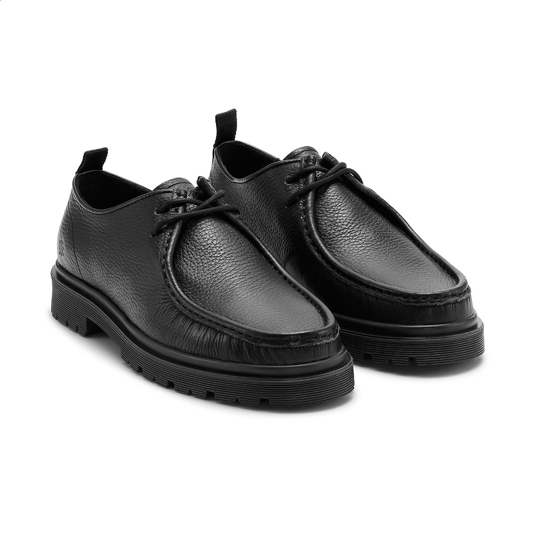 Playboy Footwear Style Alain Lace up shoes Black tumbled leather