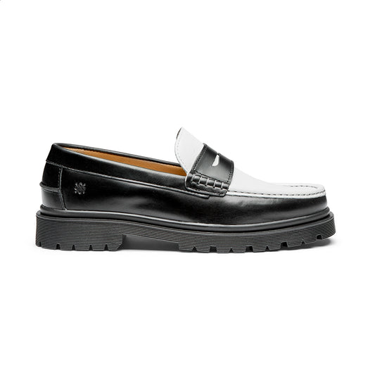 Playboy Footwear Style Austin Loafers Black & white leather