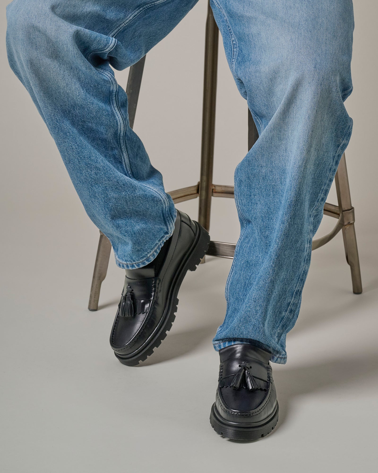 Playboy Footwear Style Baker Loafers Black leather