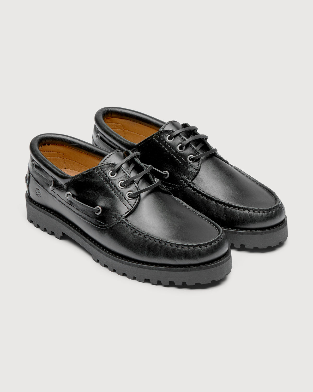 Original Playboy Style Claude Boat shoe Black leather/black