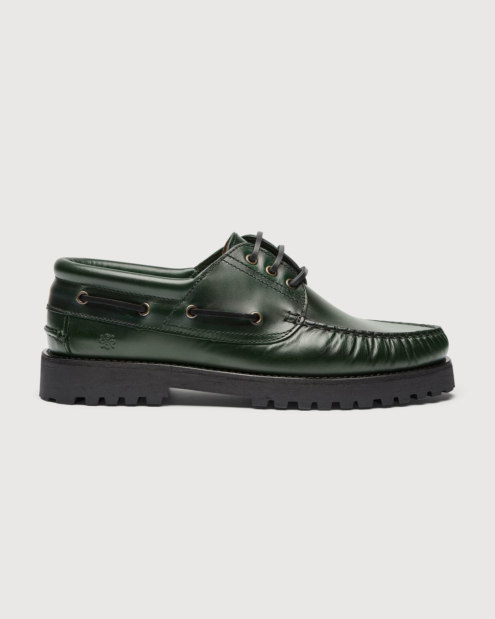 Original Playboy Style Claude Boat shoe Racing green leather/ Black