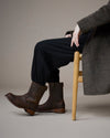 Original Playboy Style Jessie Boot DK. Brown Crazy horse leather