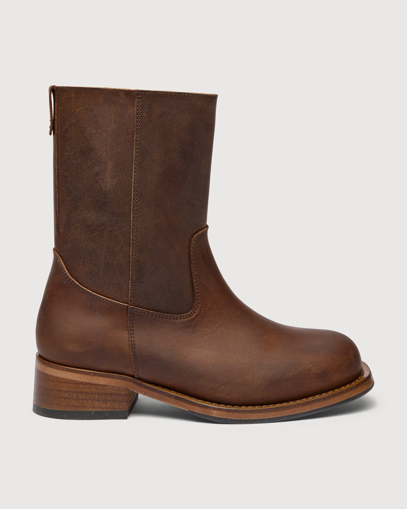 Original Playboy Style Jessie Boot DK. Brown Crazy horse leather