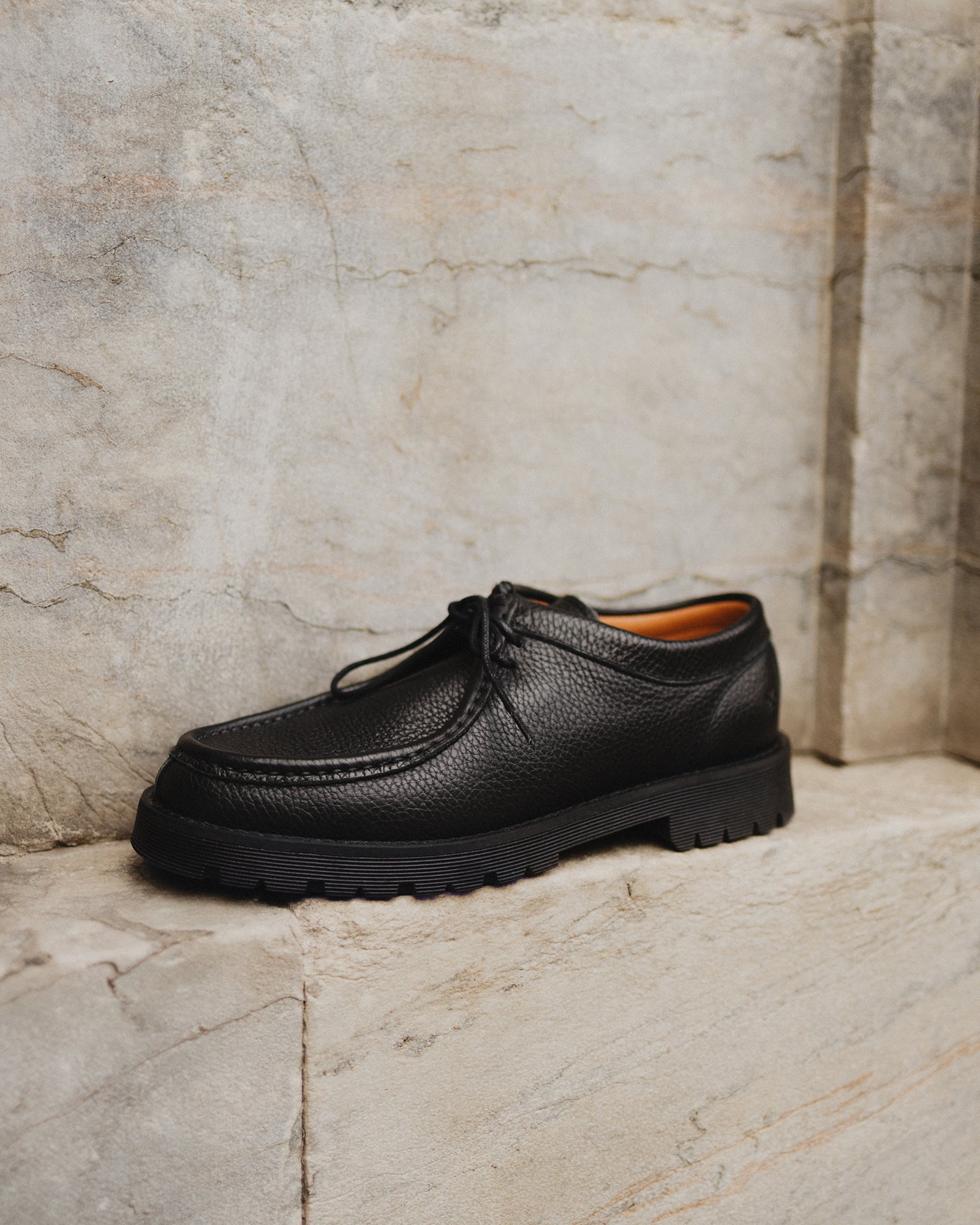 Original Playboy Style Malo Lace up shoes Black tumbled leather