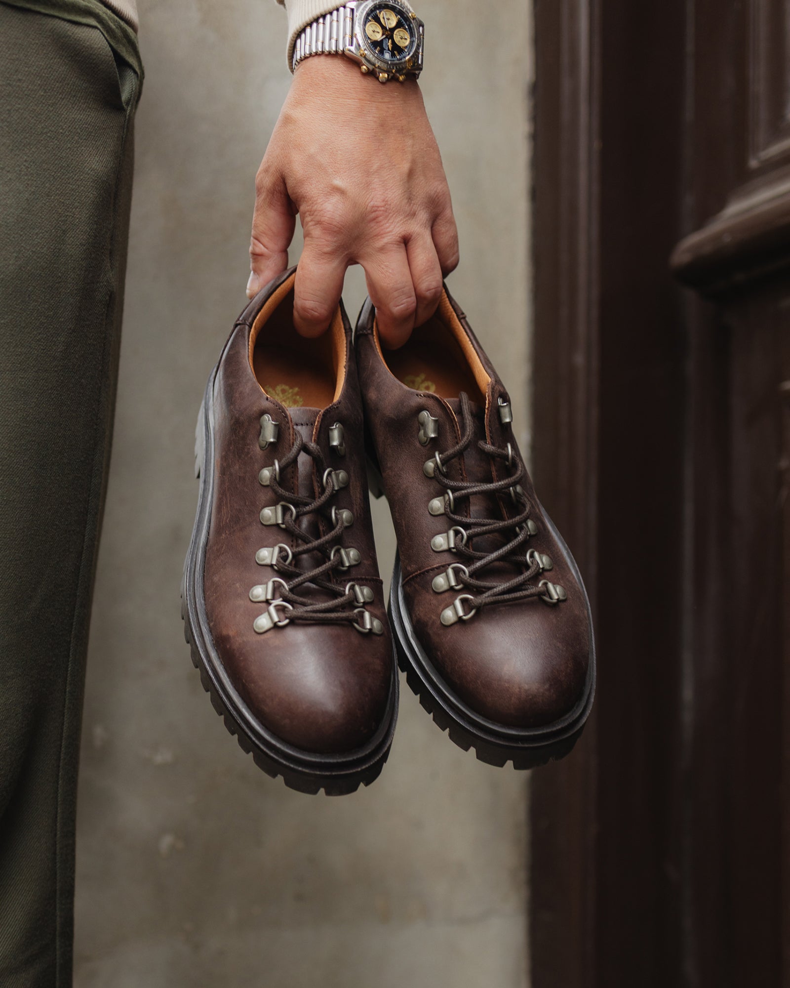 Original Playboy Style Willach Lace up shoes DK. Brown Crazy horse leather