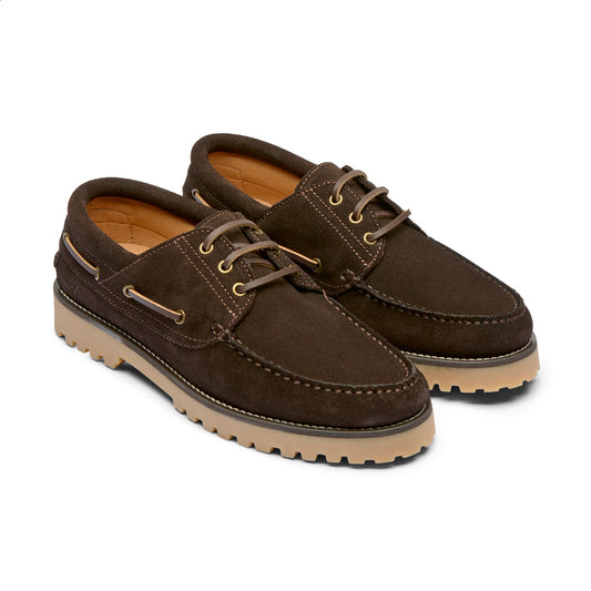 Playboy Footwear Claude Boat shoe DK.Brown suede/Gum