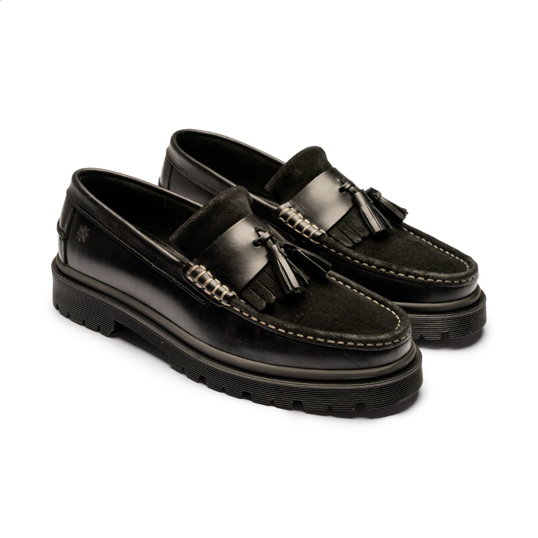 Playboy Footwear Fresno Loafers Black leather suede combi
