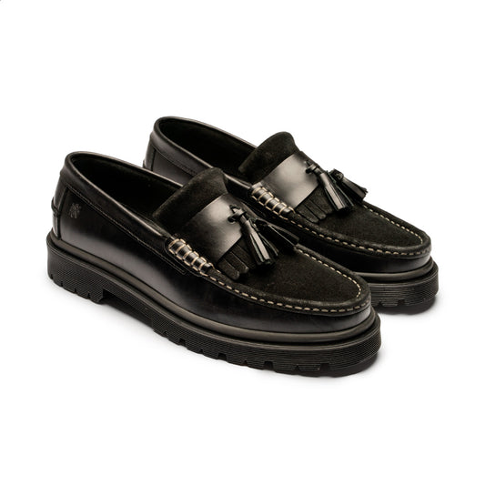 Playboy Footwear Fresno Loafers Black leather suede combi