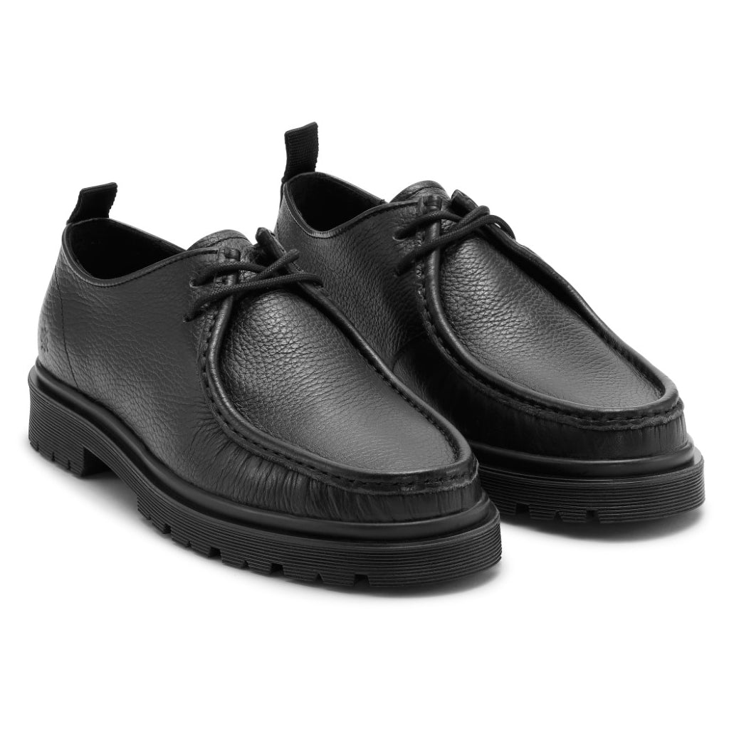 Playboy Footwear Style Alain Lace up shoes Black tumbled leather