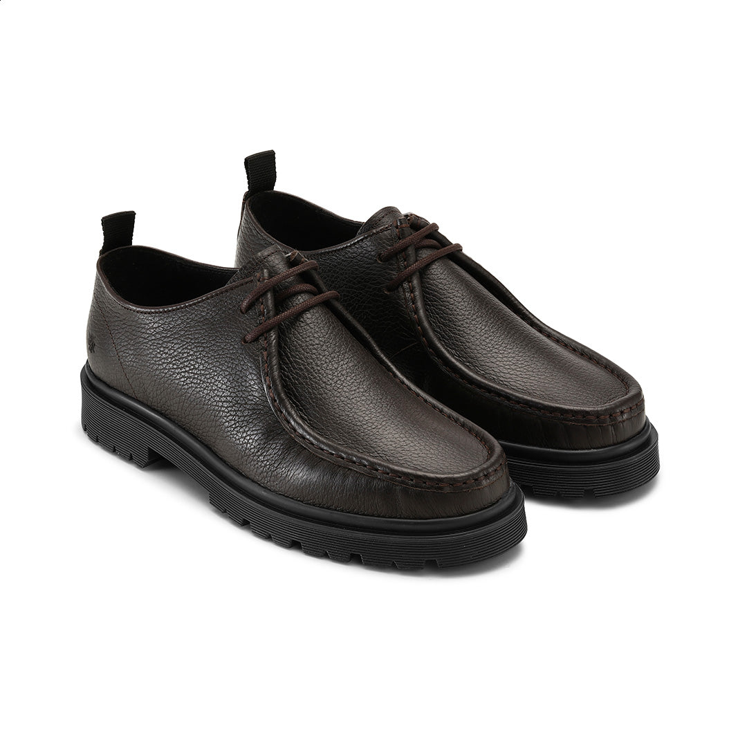 Playboy Footwear Style Alain Lace up shoes DK.Brown tumbled leather