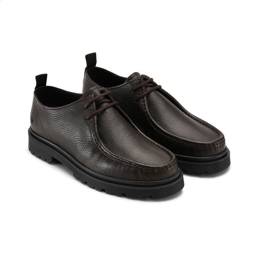 Playboy Footwear Style Alain Lace up shoes DK.Brown tumbled leather