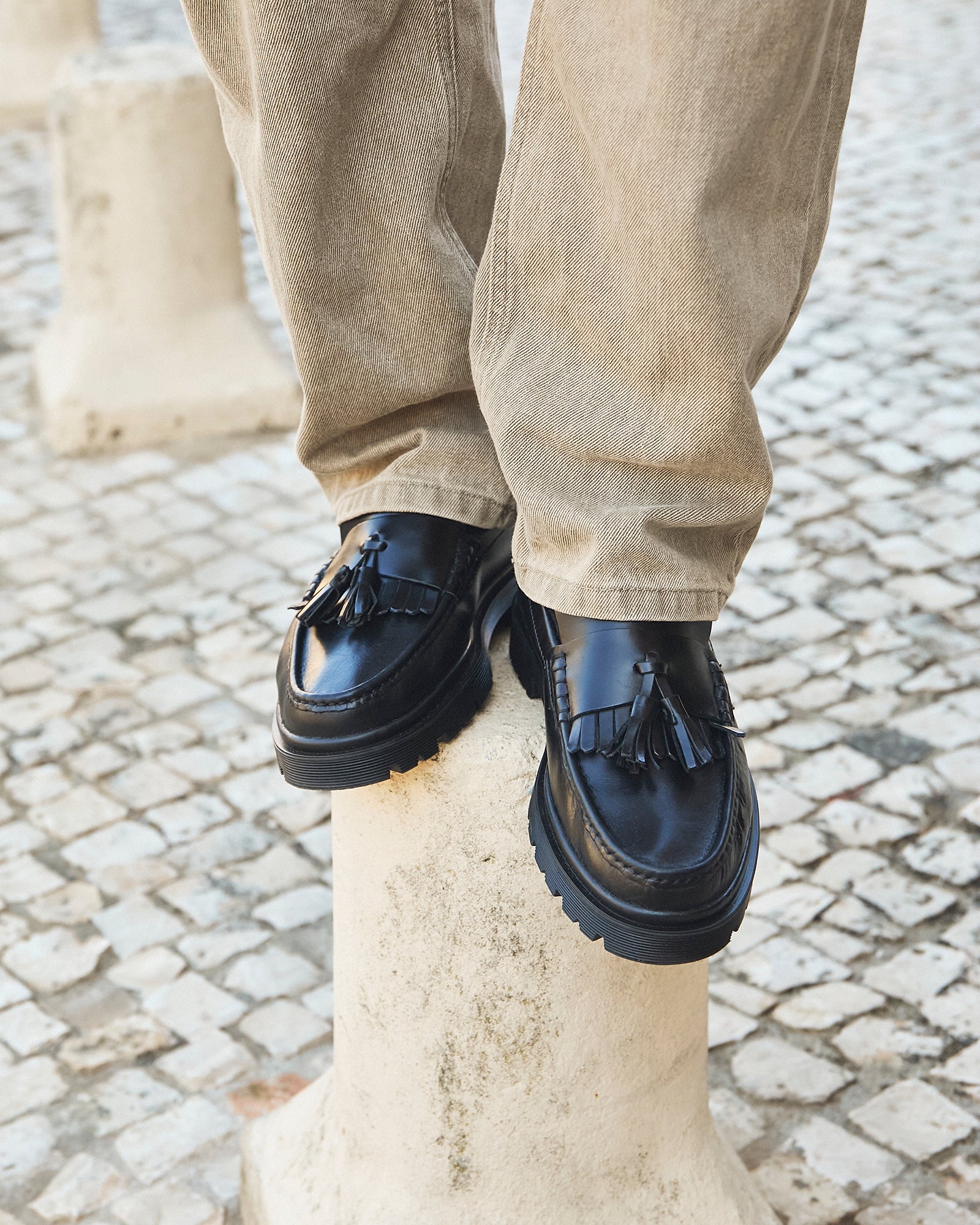 Playboy Footwear Style Baker Loafers Black leather