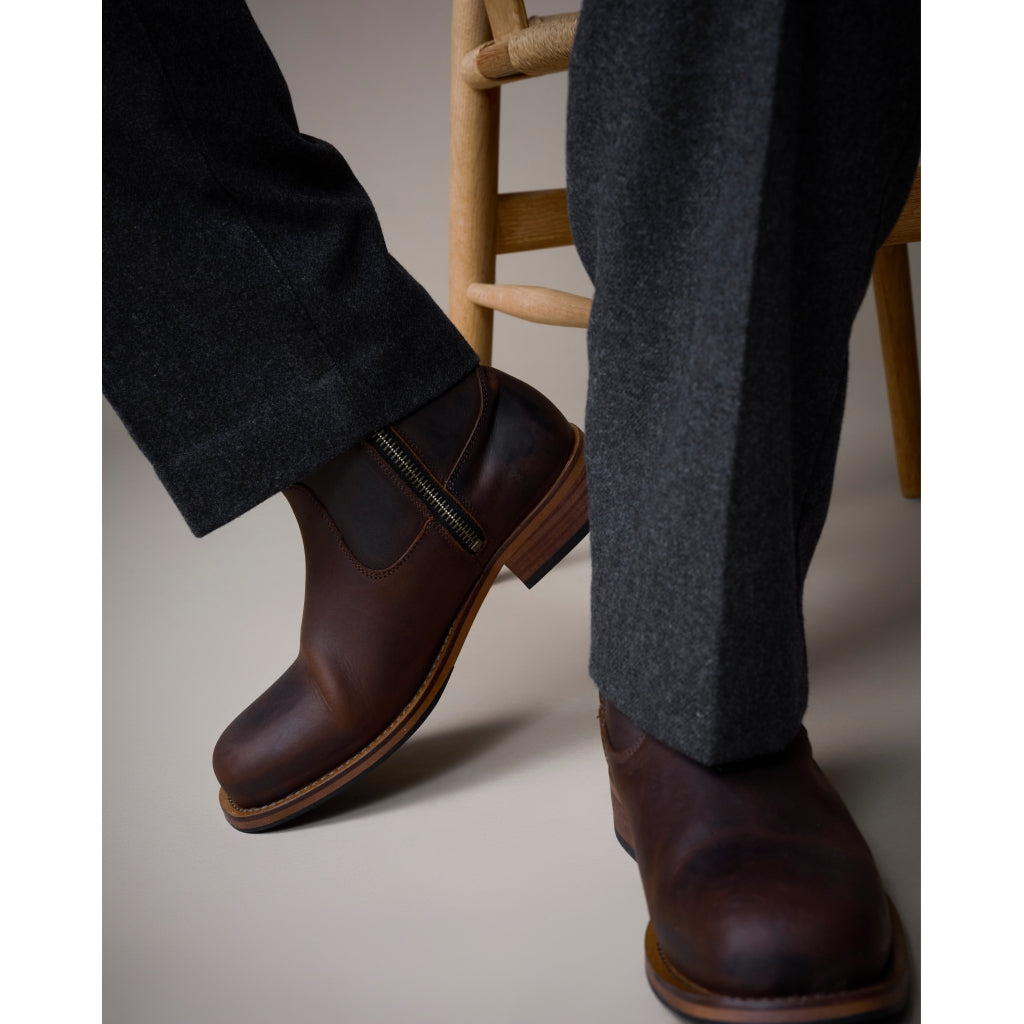 Original Playboy Style Billy Boot DK. Brown Crazy horse leather