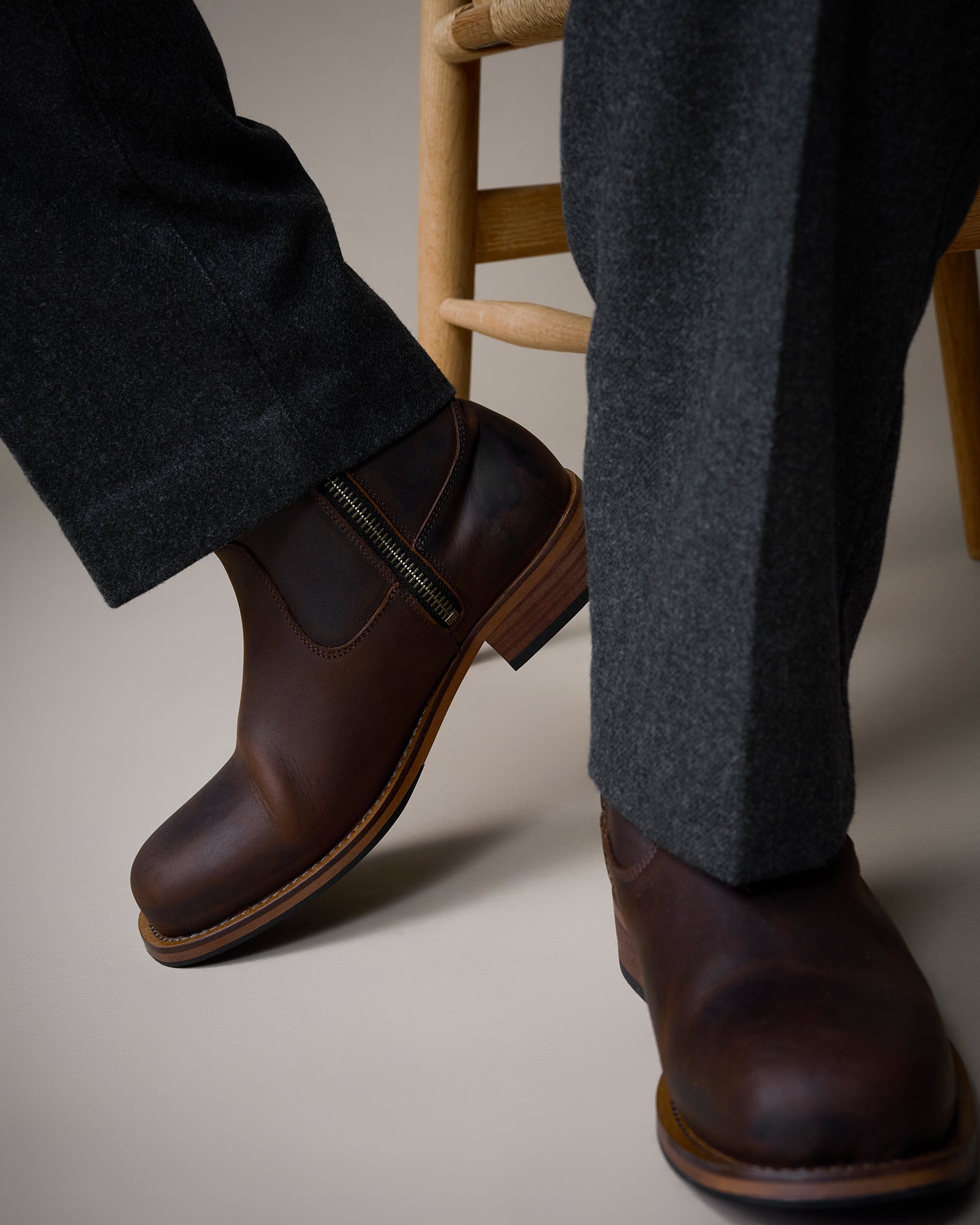 Original Playboy Style Billy Boot DK. Brown Crazy horse leather