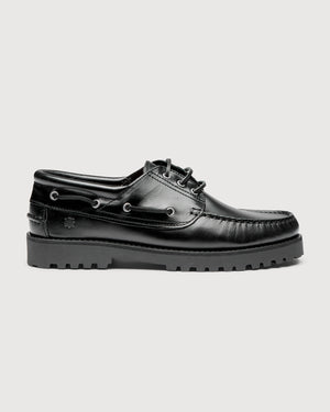 Original Playboy Style Claude Boat shoe Black leather/black