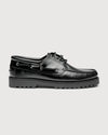 Original Playboy Style Claude Boat shoe Black leather/black