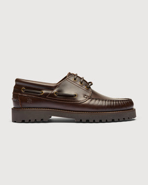 Original Playboy Style Claude Boat shoe DK.Brown leather/Brown