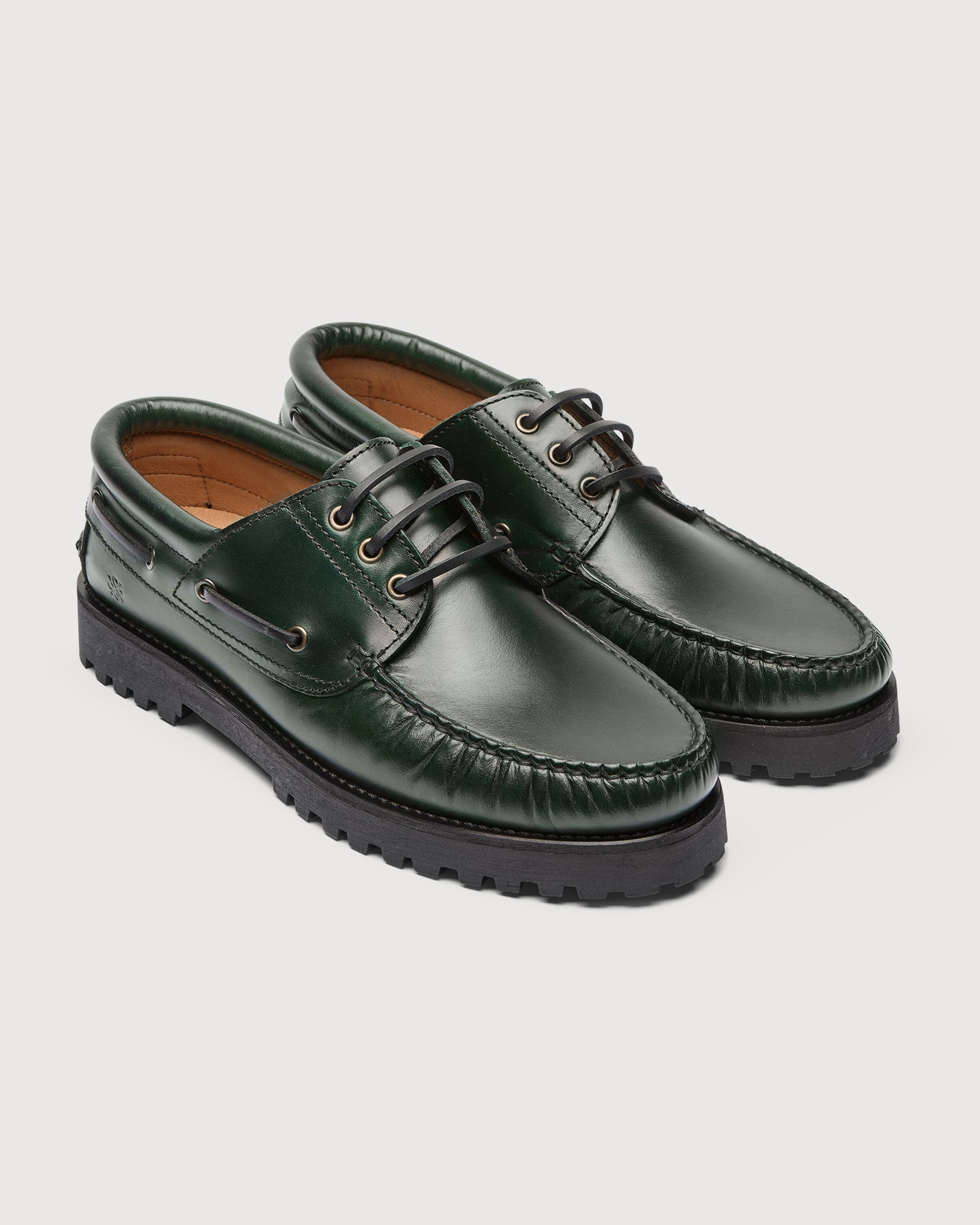 Original Playboy Style Claude Boat shoe Racing green leather/ Black