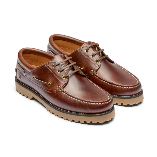 Playboy Footwear Style Claude Boat shoe Brandy leather/gum