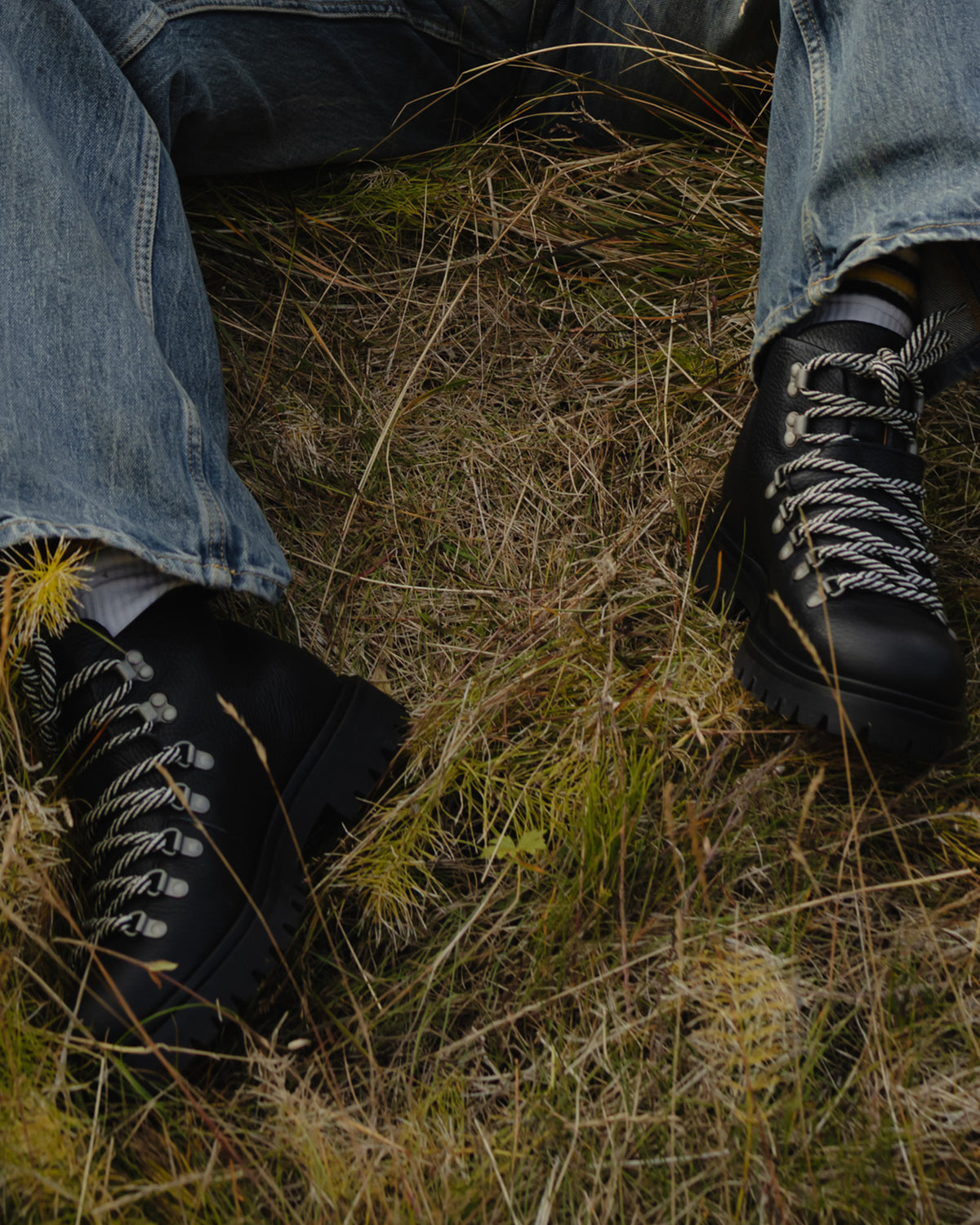 Original Playboy Style Graz Hiking Boot Black tumbled leather