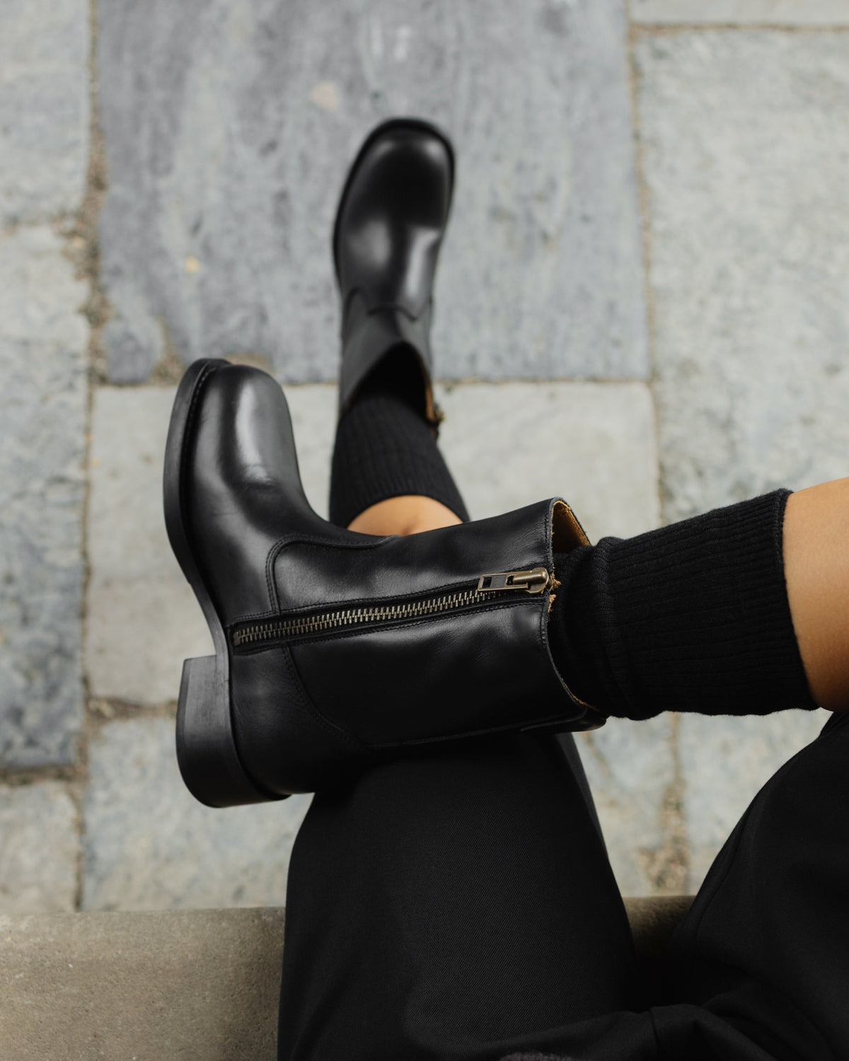 Original Playboy Style Jessie Boot Black leather