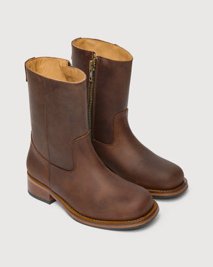 Original Playboy Style Jessie Boot DK. Brown Crazy horse leather