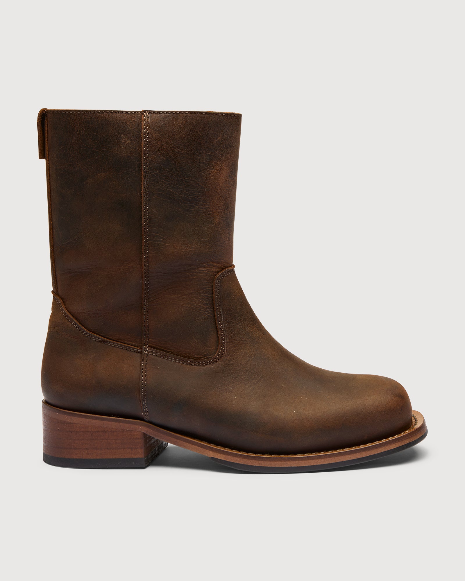 Original Playboy Style Jessie Boot DK. Brown Crazy horse leather