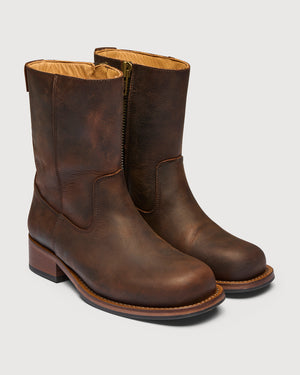 Original Playboy Style Jessie Boot DK. Brown Crazy horse leather