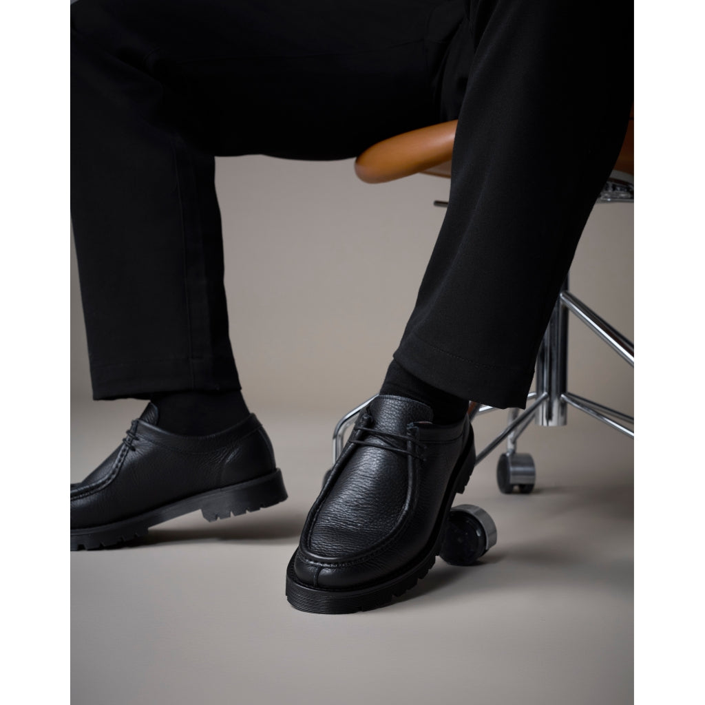 Original Playboy Style Malo Lace up shoes Black tumbled leather