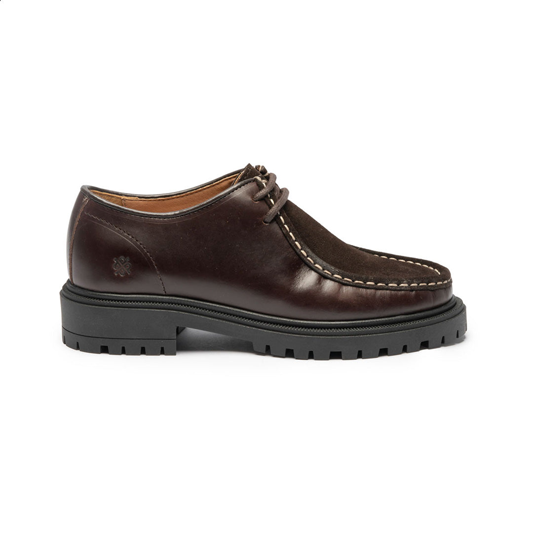 TOC1936 The Denise Women's shoes DK.Brown leather suede combi