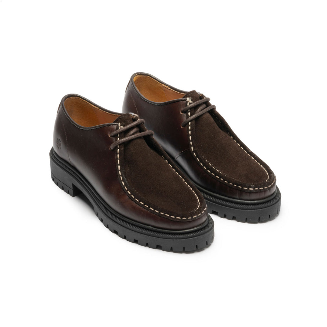 TOC1936 The Denise Women's shoes DK.Brown leather suede combi